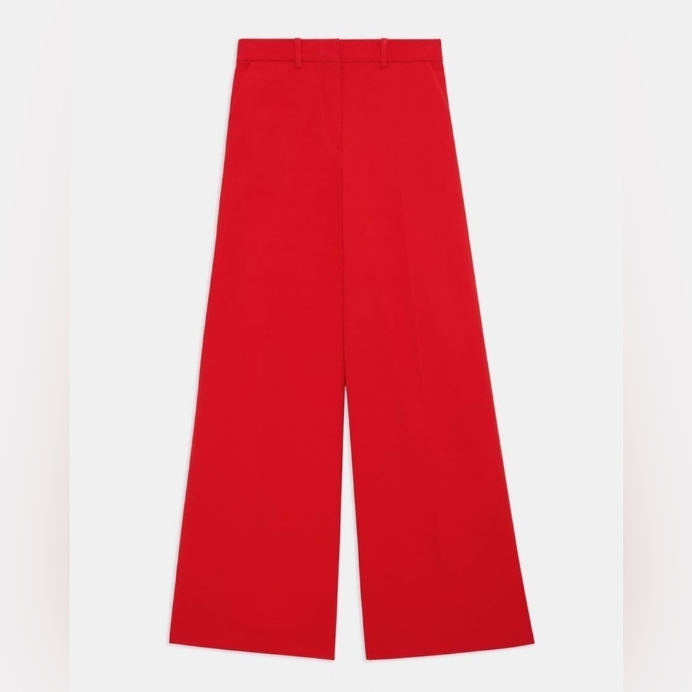 High-Waist Wide-Leg Pant in Stretch Cotton Twill NWT